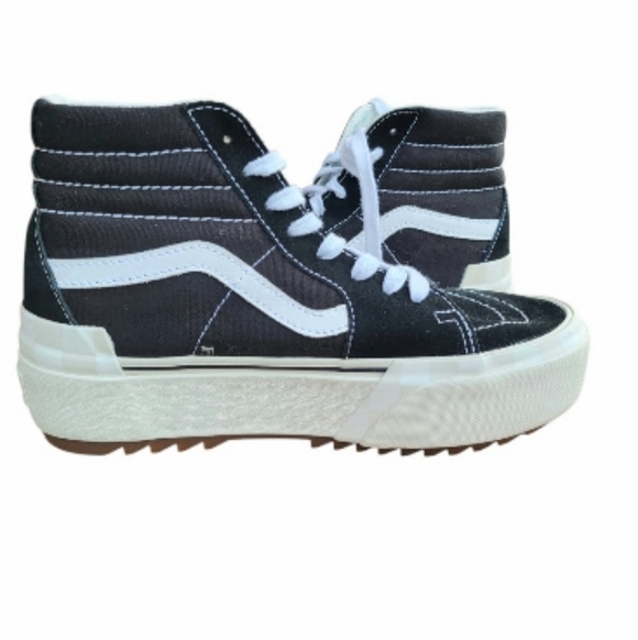 Vans Checkered Platform Stack Seldan Sneaker Black Skate Sk8 Old Skool Women 7 - Picture 2 of 14